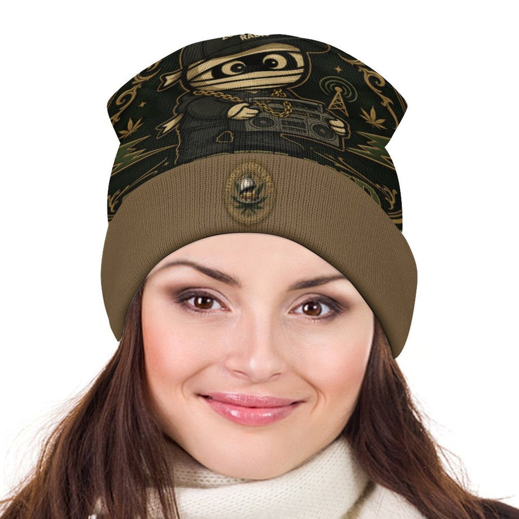 Hors D'oeuvres  Knit Beanie Hat Brown