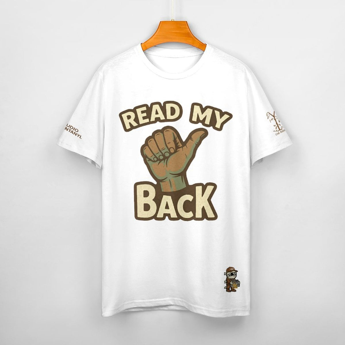 Read My Back Cotton T-Shirt White & Brown