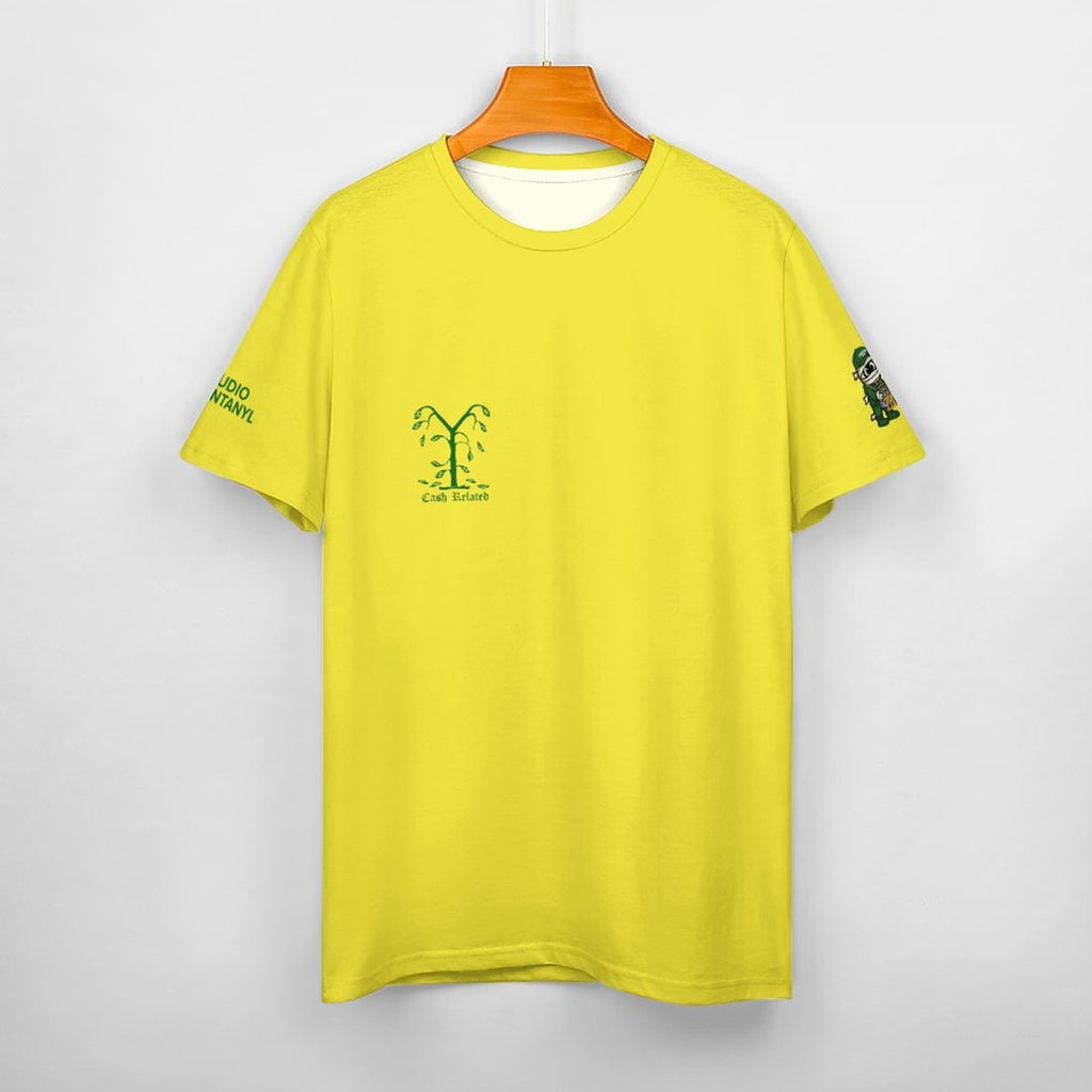Social Club Cash related Cotton T-Shirt Yellow