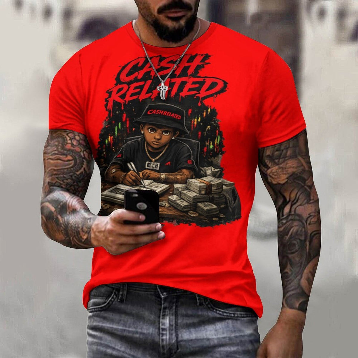 Ecocomics Cash Related Cotton T-Shirt Red
