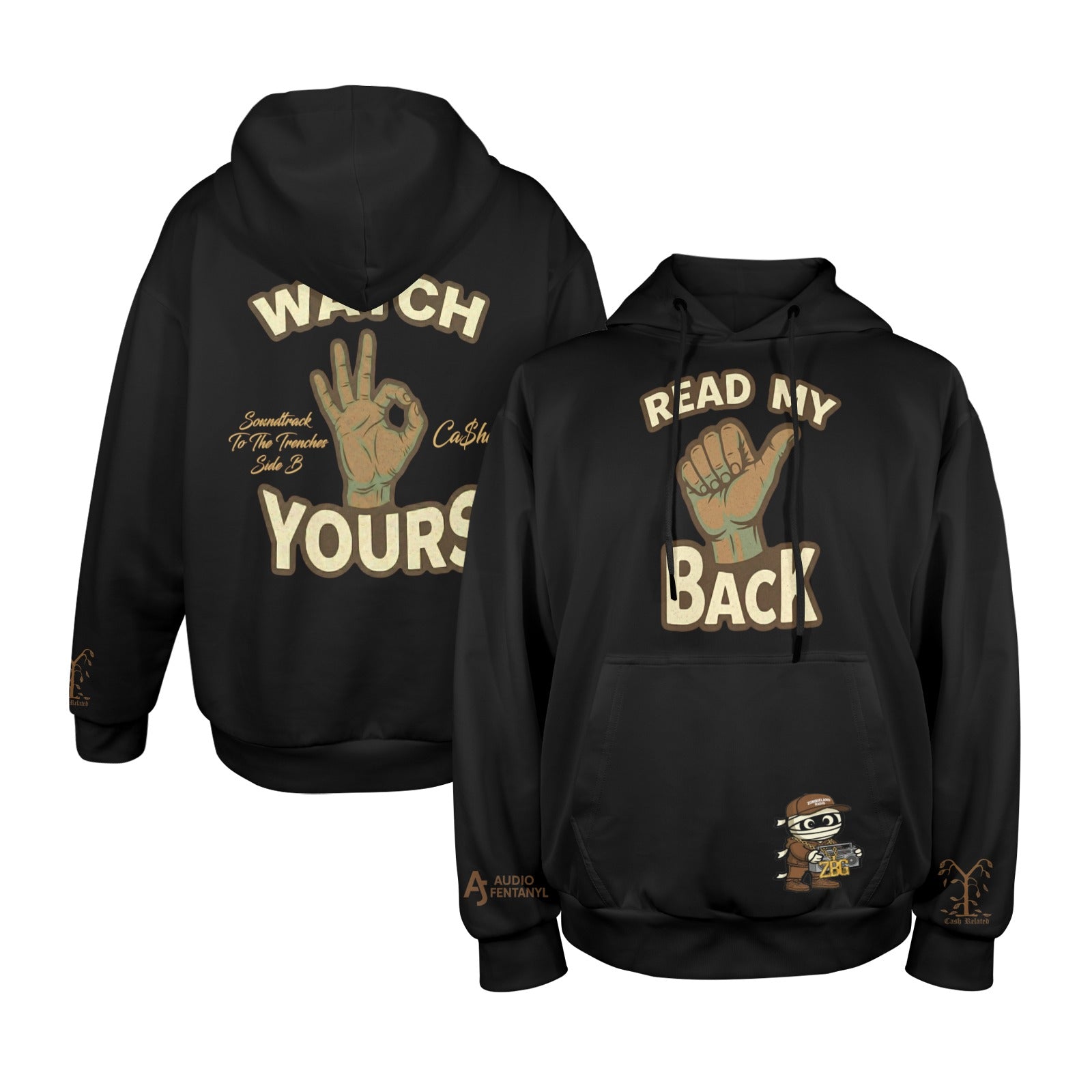 Read My Back Hoodie Black & Brown