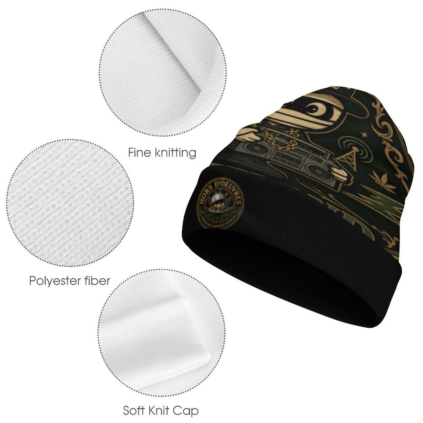 Hors D'oeuvres Knit Beanie Black
