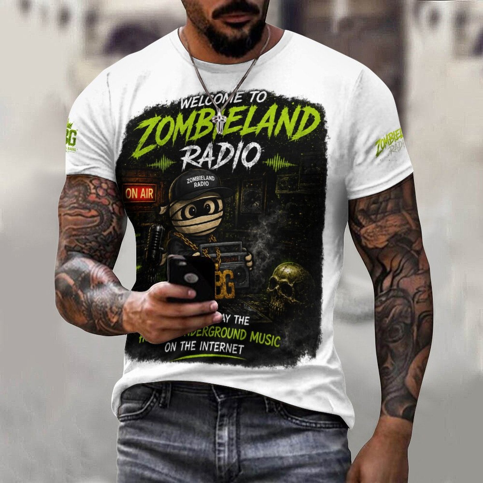 Welcome To Zombieland Radio Cotton T-Shirt White