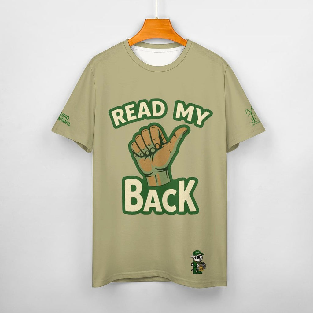 Read My Back Cotton T-Shirt Tan & Green