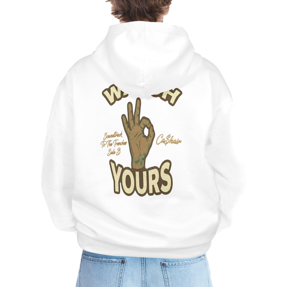 Read My Back Hoodie White & Brown