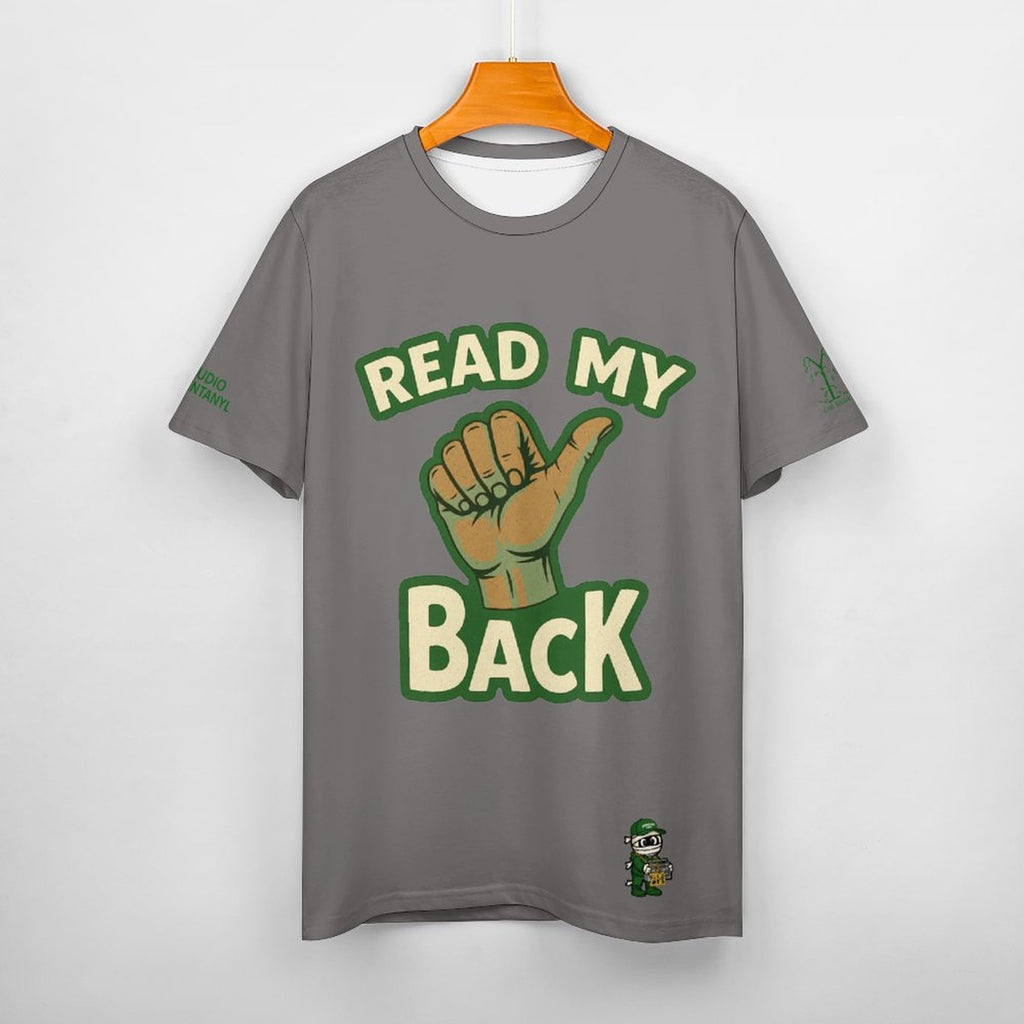Read My Back Cotton T-Shirt Grey & Green