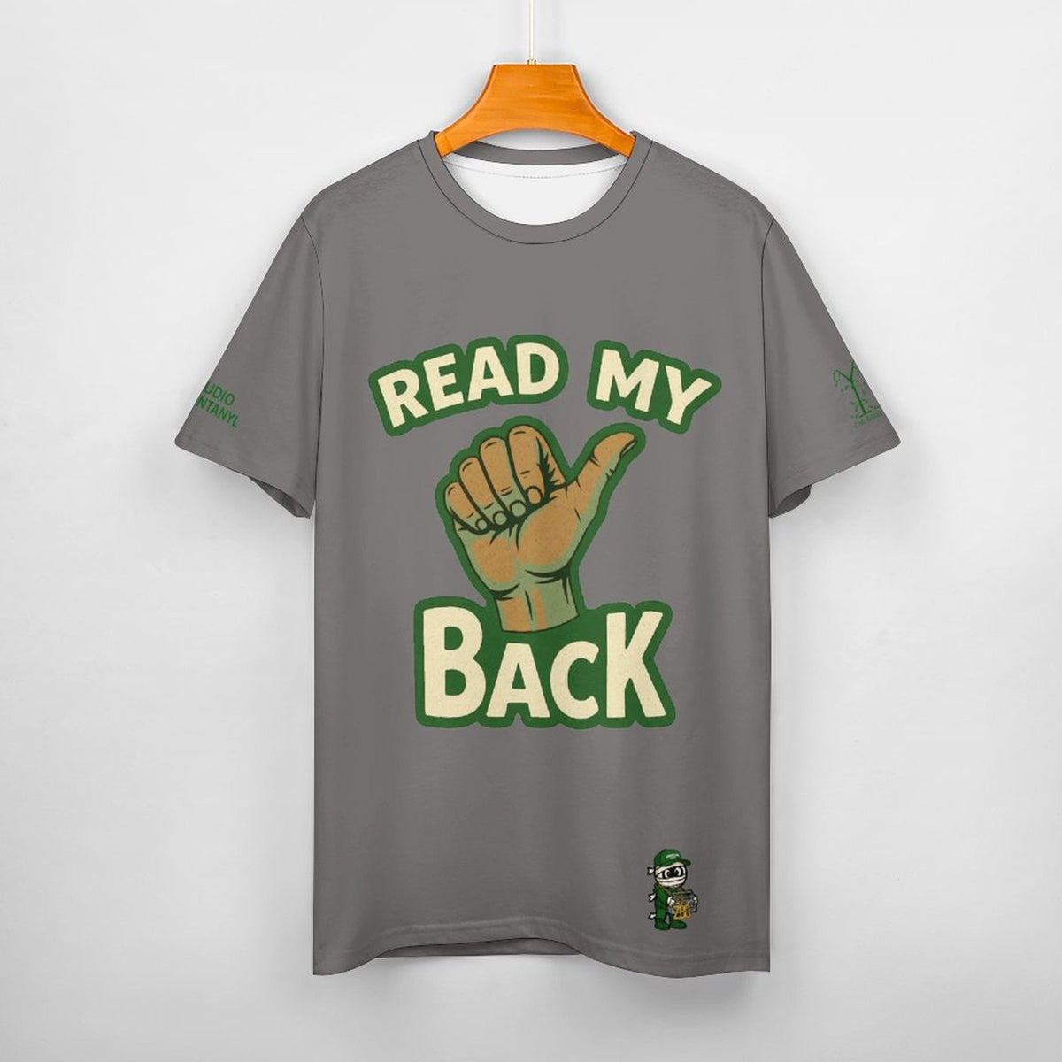 Read My Back Cotton T-Shirt Grey & Green