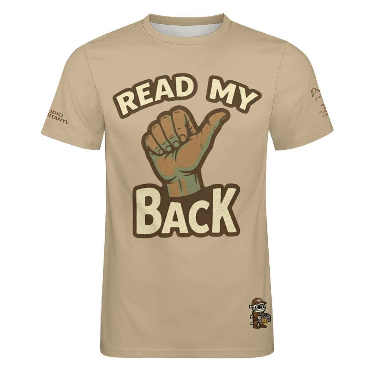 Read My Back Cotton T-Shirt Tan & Brown