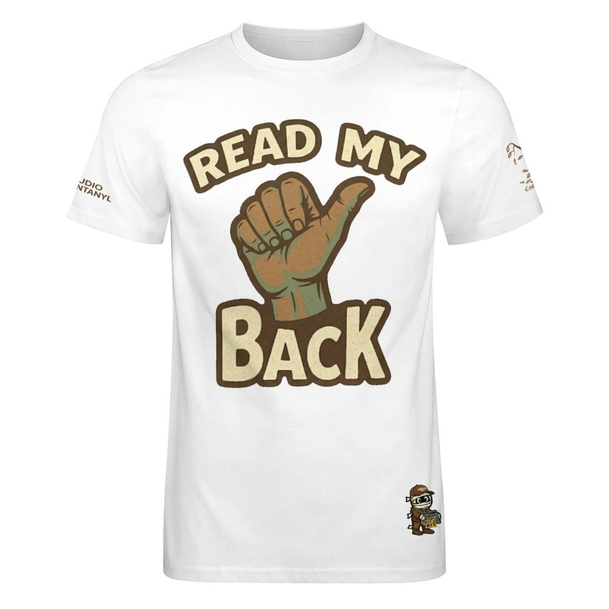 Read My Back Cotton T-Shirt White & Brown