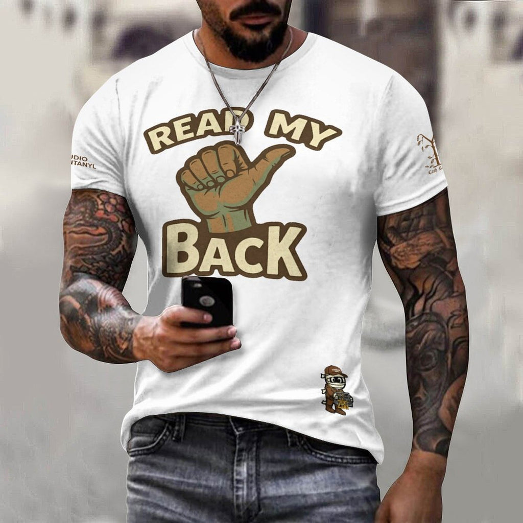 Read My Back Cotton T-Shirt White & Brown