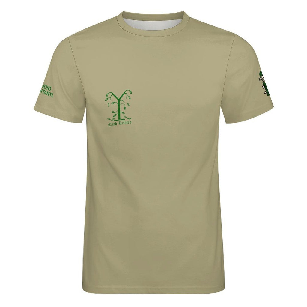 Social Club Cash Related Cotton T-Shirt Tan & Green