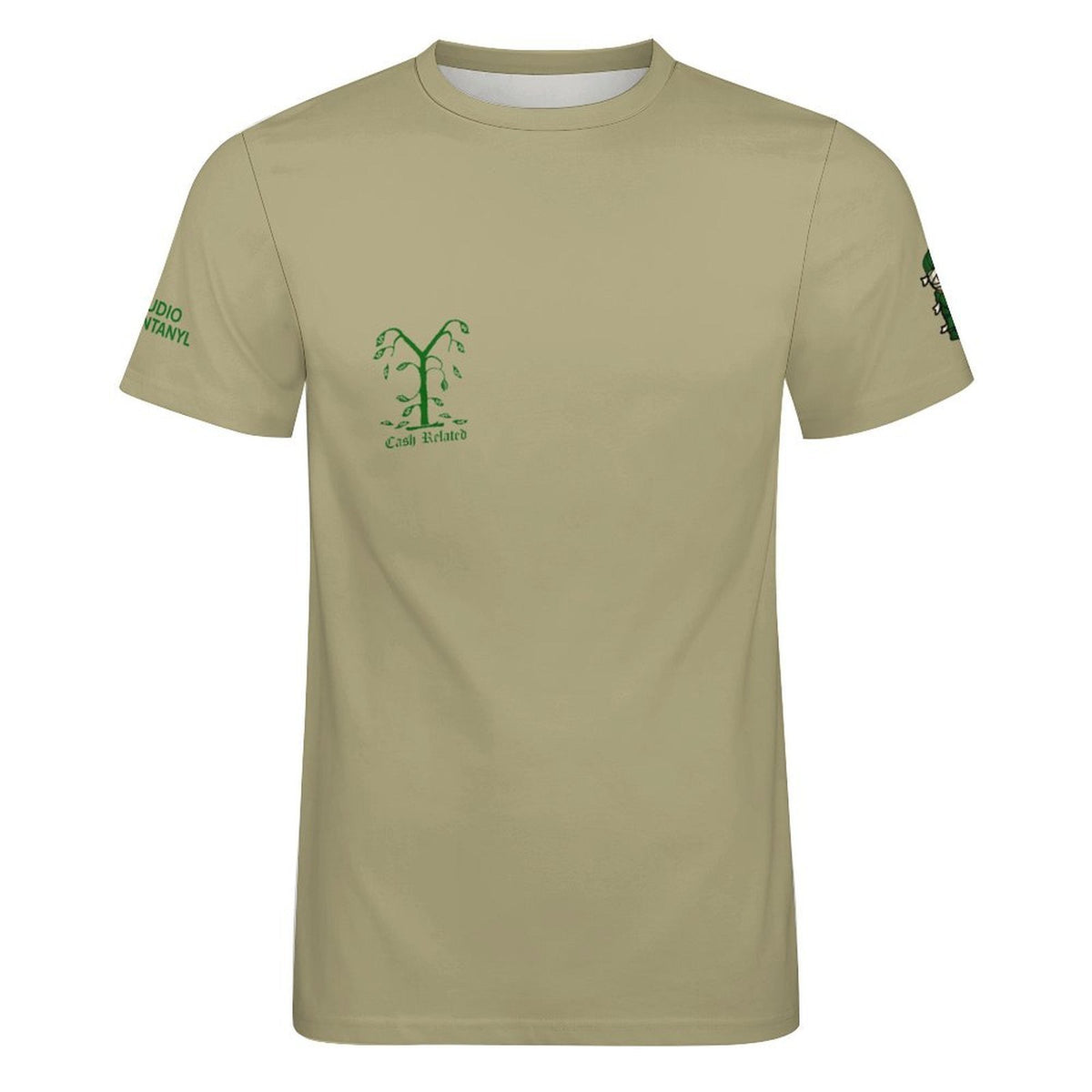 Social Club Cash Related Cotton T-Shirt Tan & Green