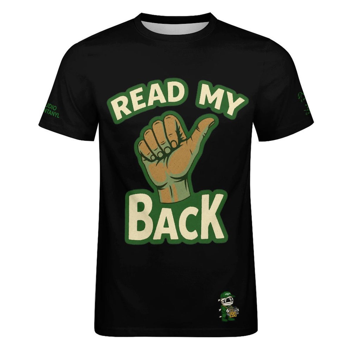 Read My Back Cotton T-Shirt Black & Green