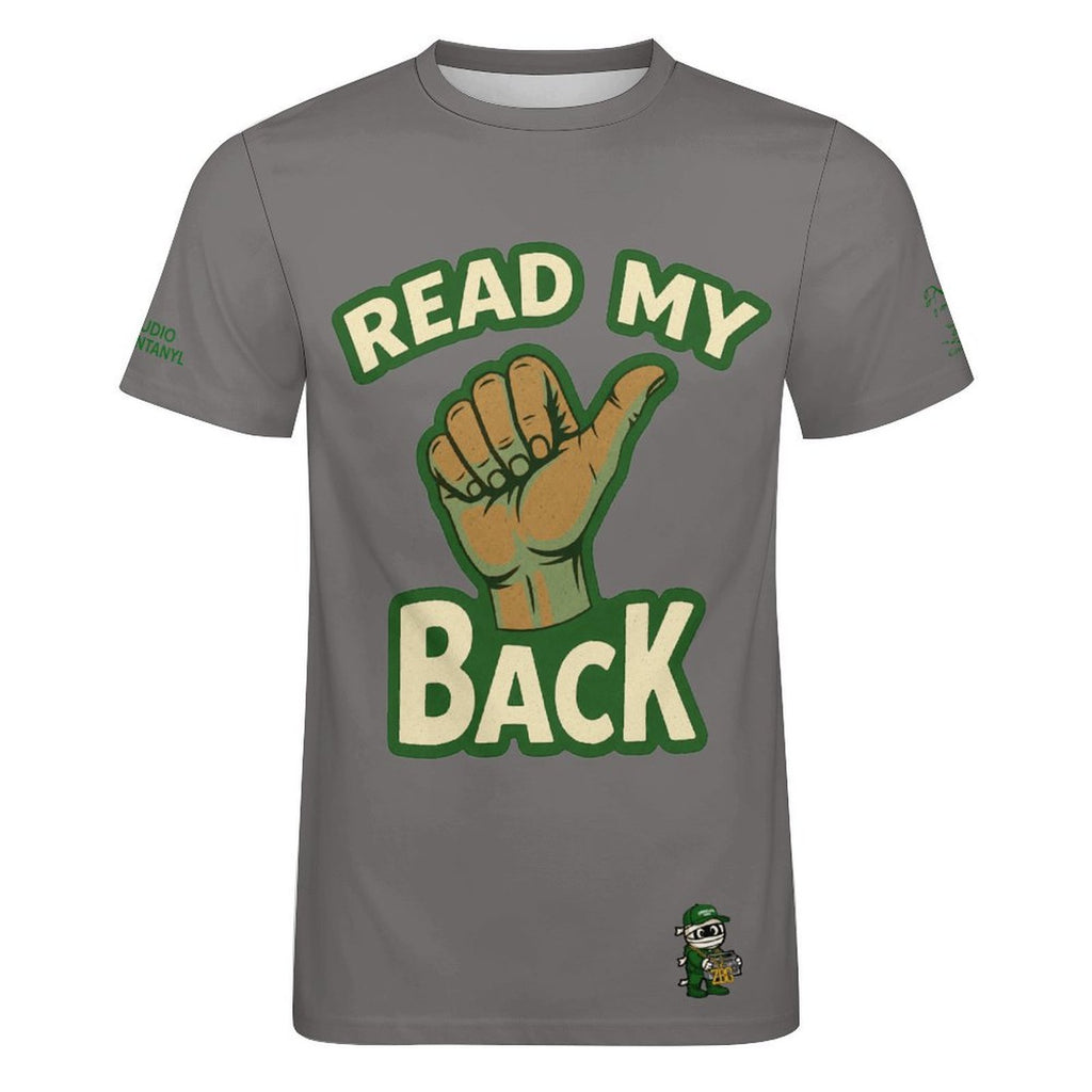 Read My Back Cotton T-Shirt Grey & Green