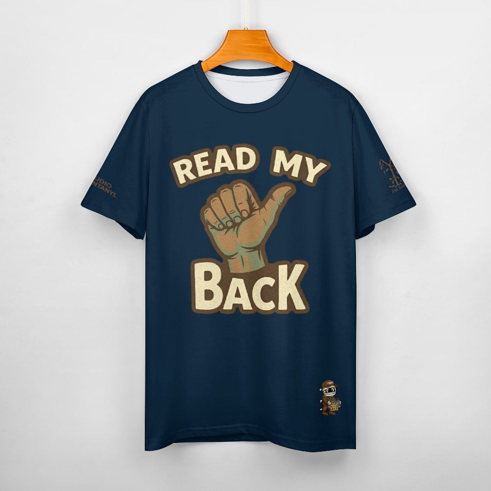 Read My Back Cotton T-Shirt Blue & Brown
