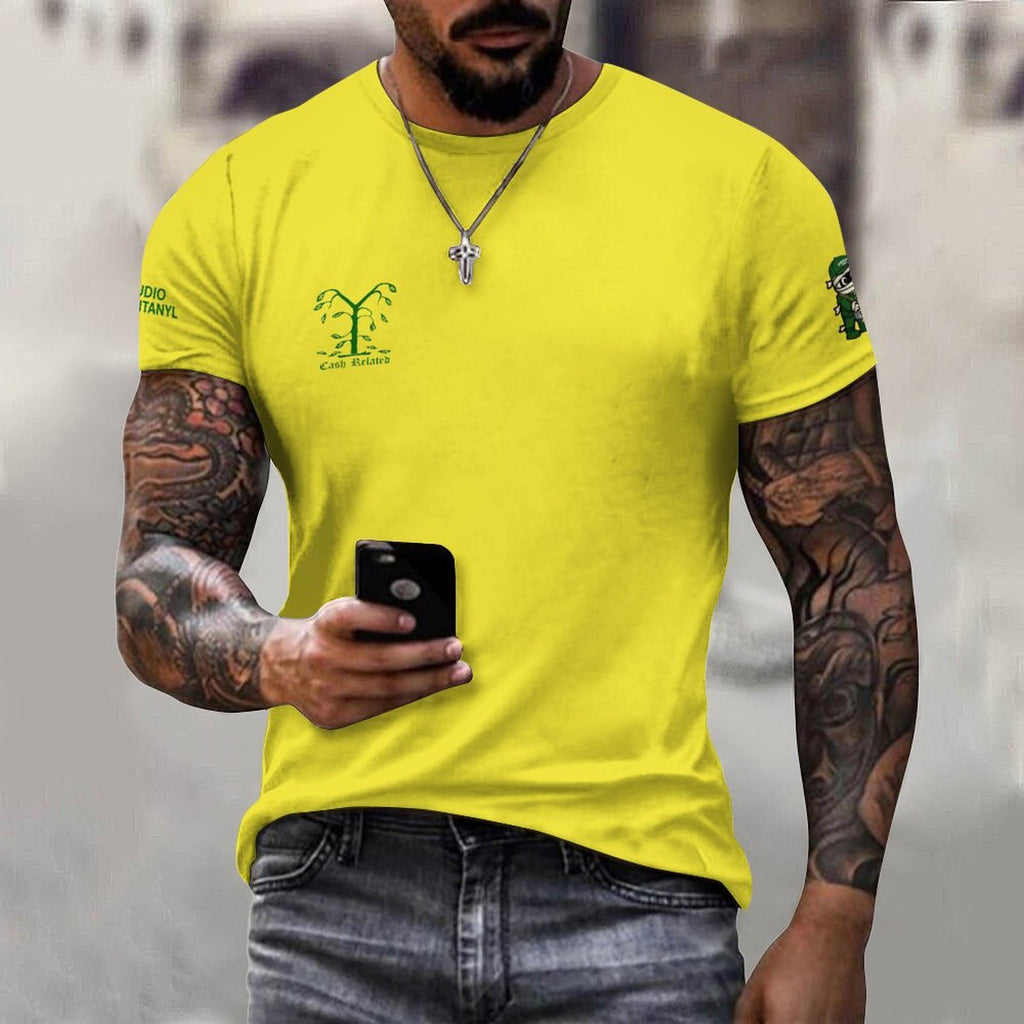 Social Club Cash related Cotton T-Shirt Yellow