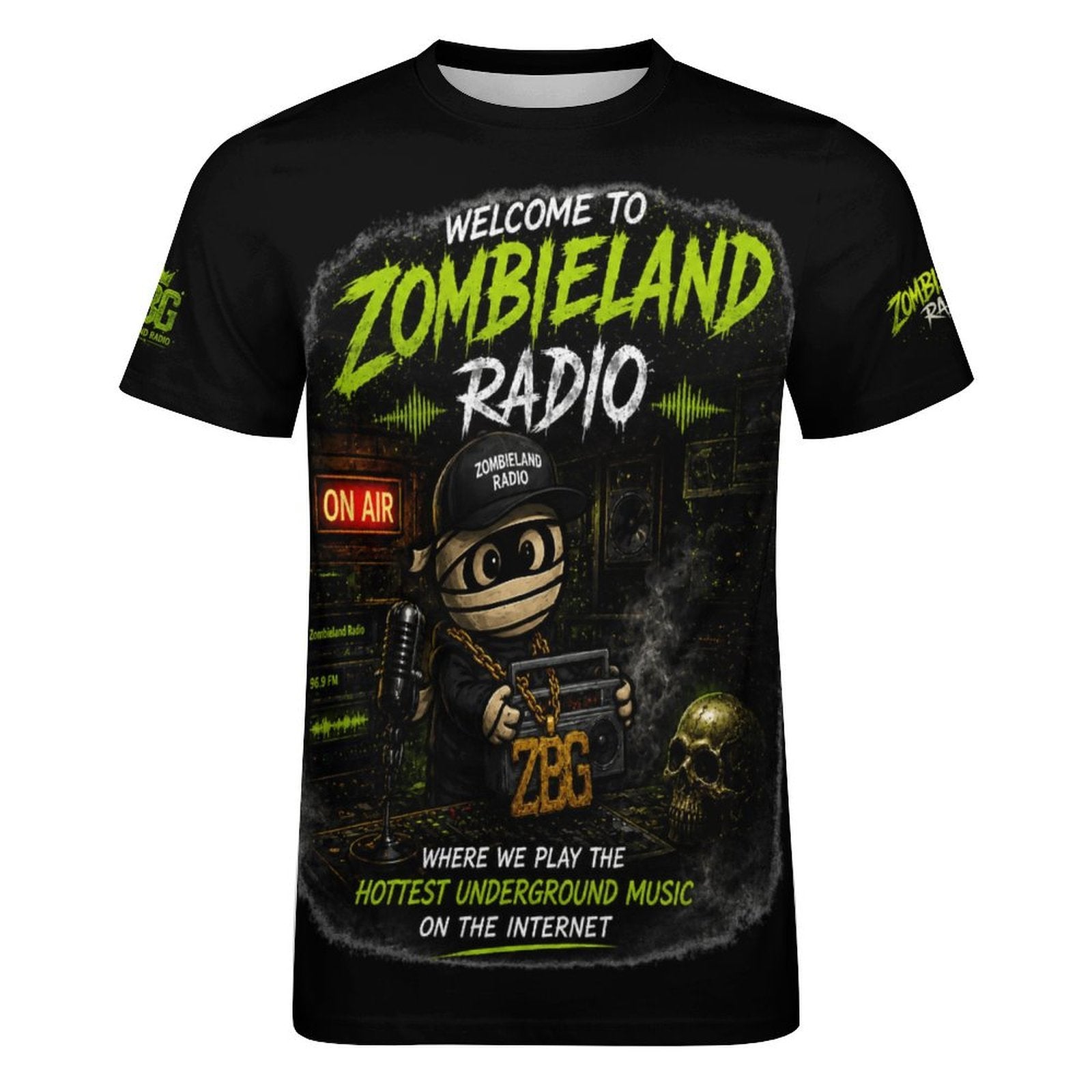 Welcome To Zombieland Radio Cotton T-Shirt Black