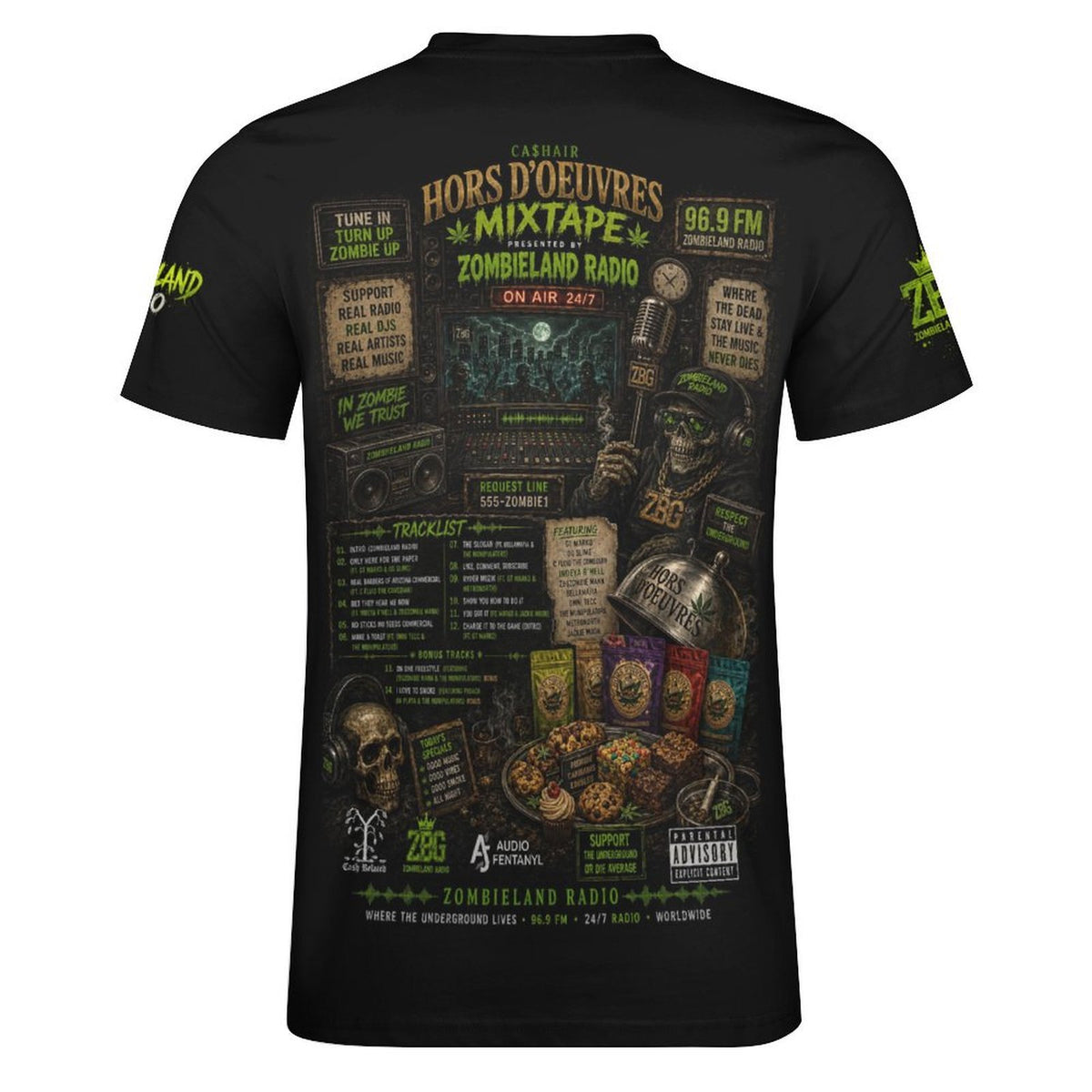 Welcome To Zombieland Radio Cotton T-Shirt Black