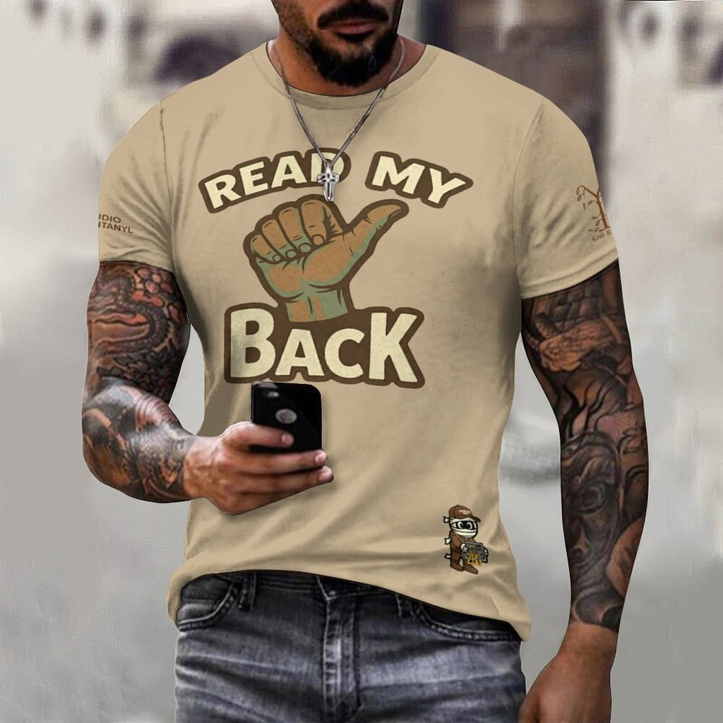 Read My Back Cotton T-Shirt Tan & Brown