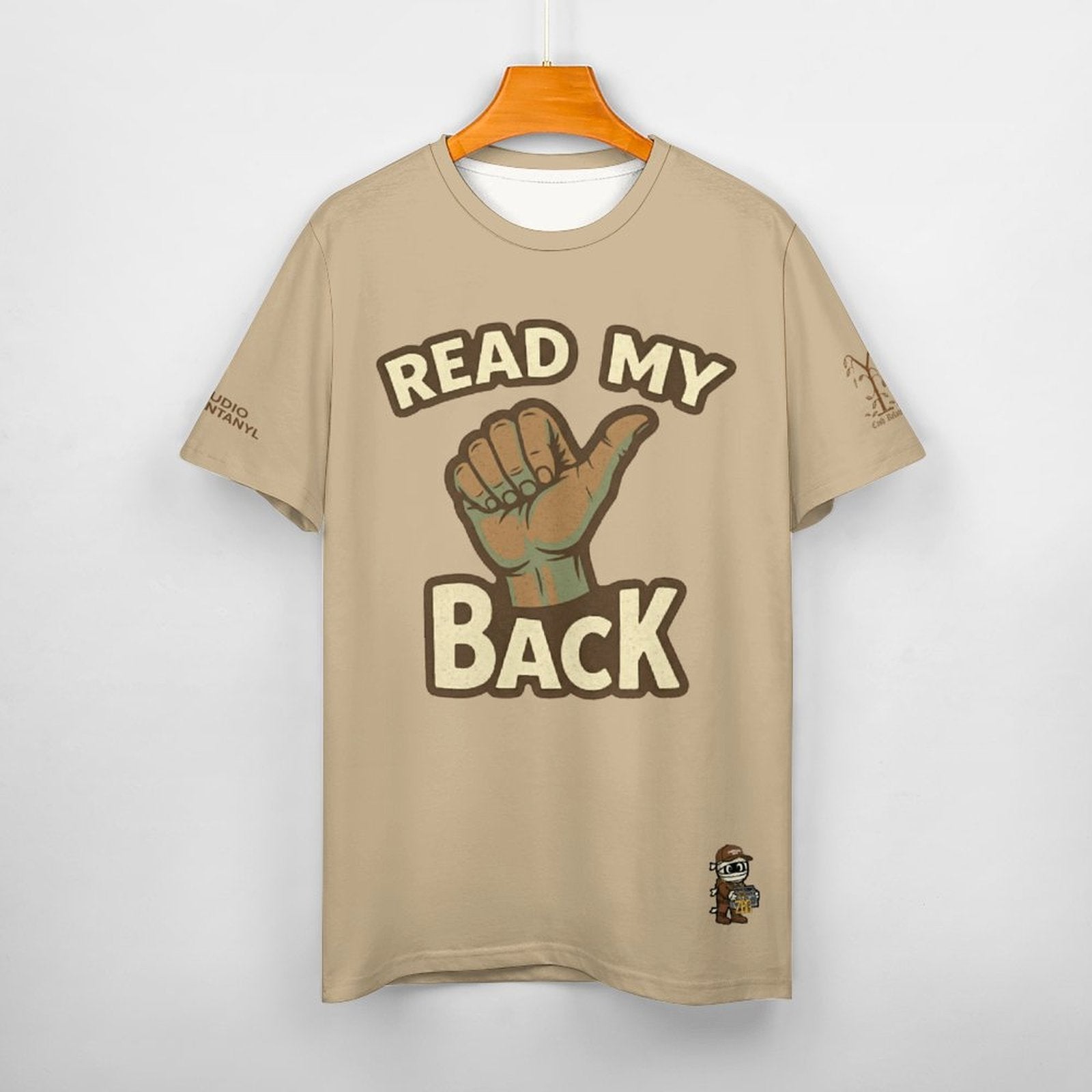 Read My Back Cotton T-Shirt Tan & Brown