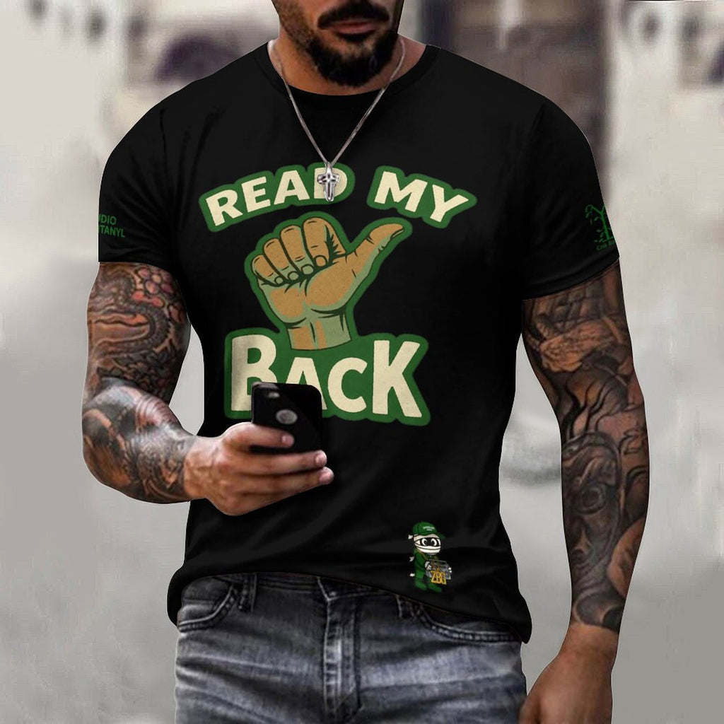 Read My Back Cotton T-Shirt Black & Green