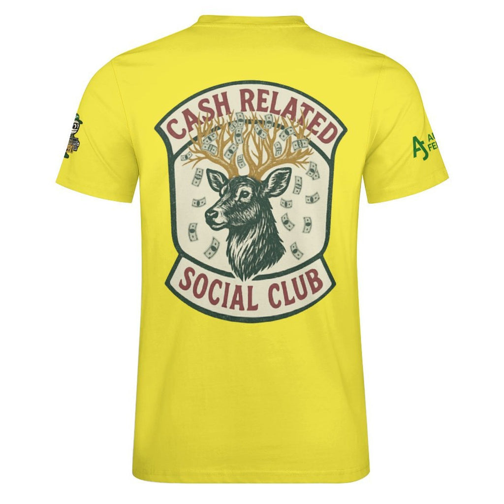 Social Club Cash related Cotton T-Shirt Yellow