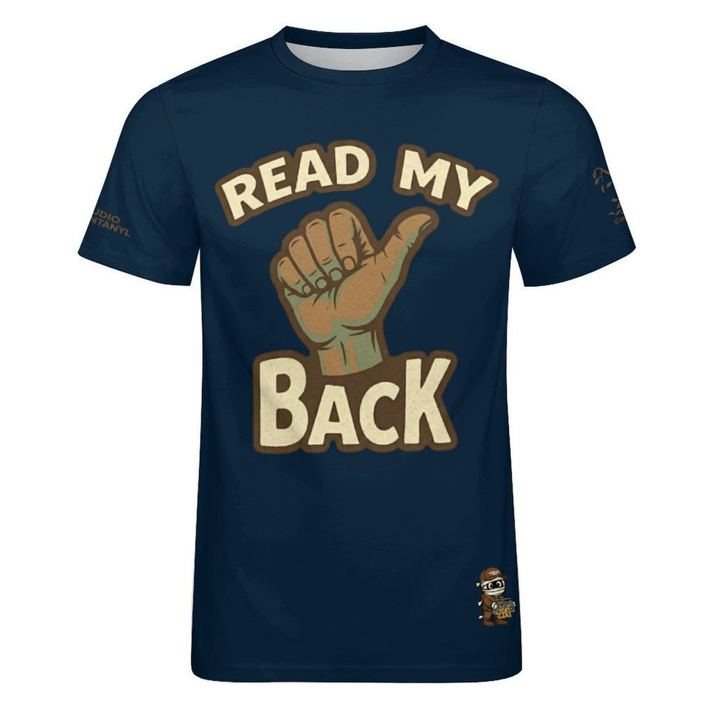 Read My Back Cotton T-Shirt Blue & Brown