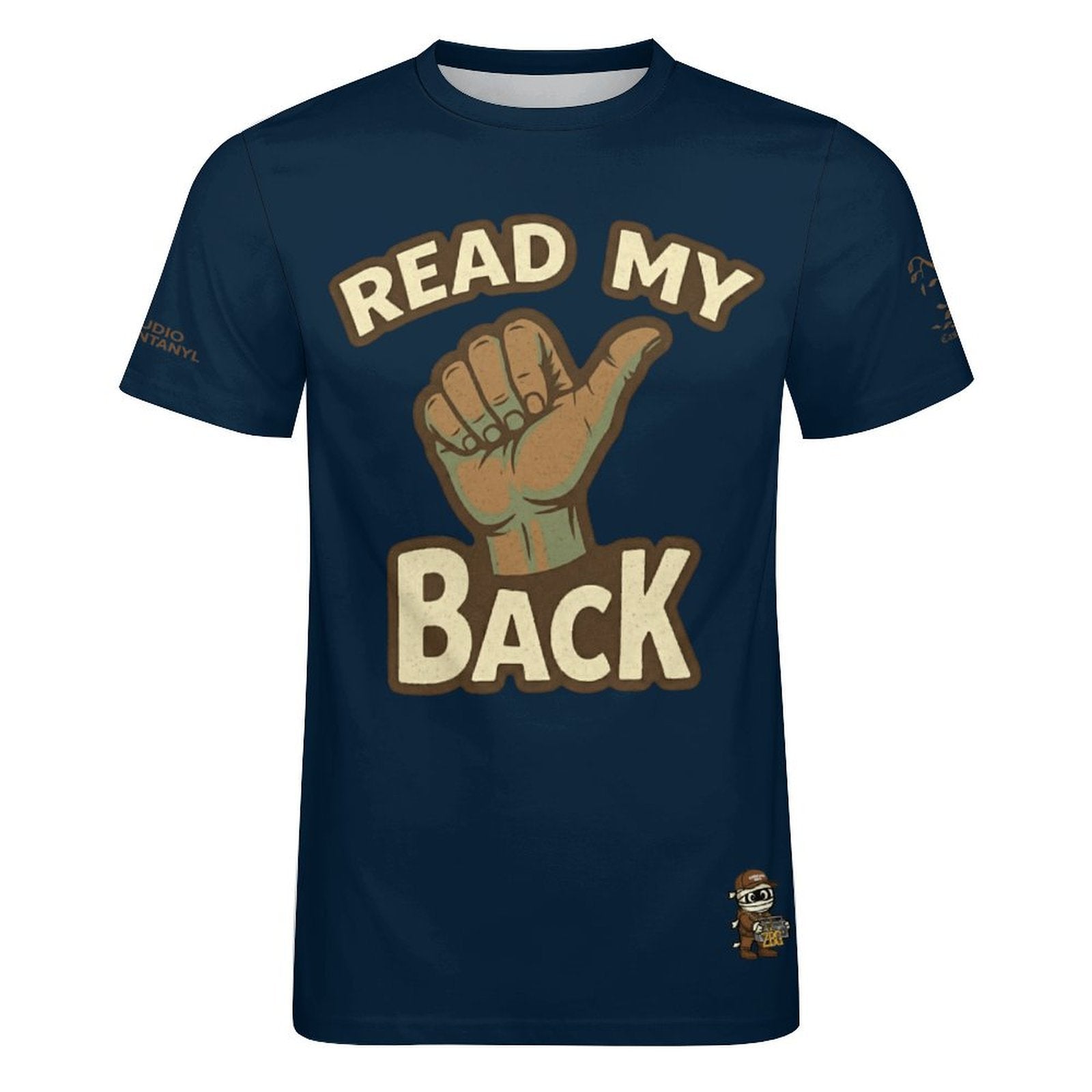 Read My Back Cotton T-Shirt Blue & Brown